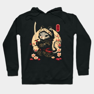 Samurai Cat Tattoo, Kawaii Ninja Cat Hoodie